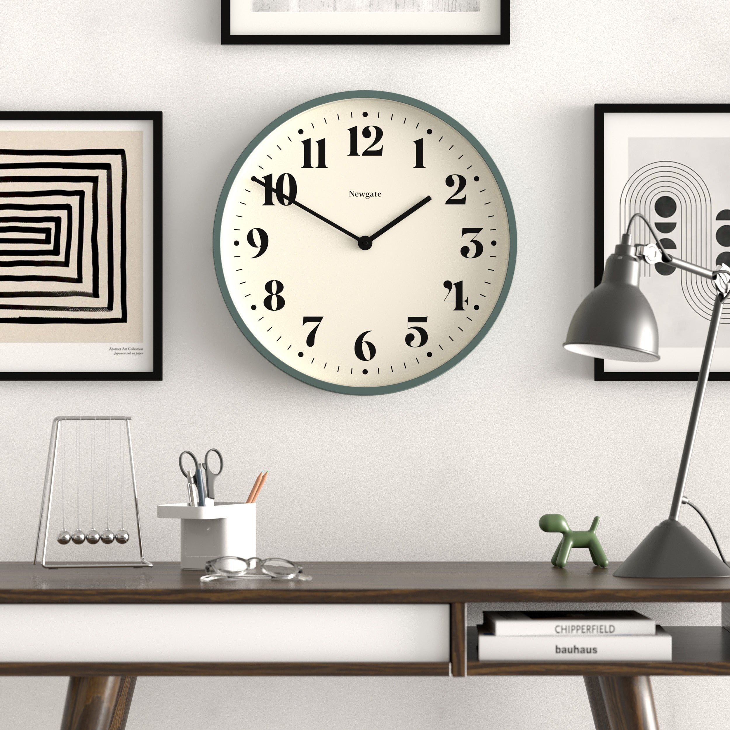 Newgate Number Two Wall Clock Asparagus Green V398-NGNUMTWO240ASG