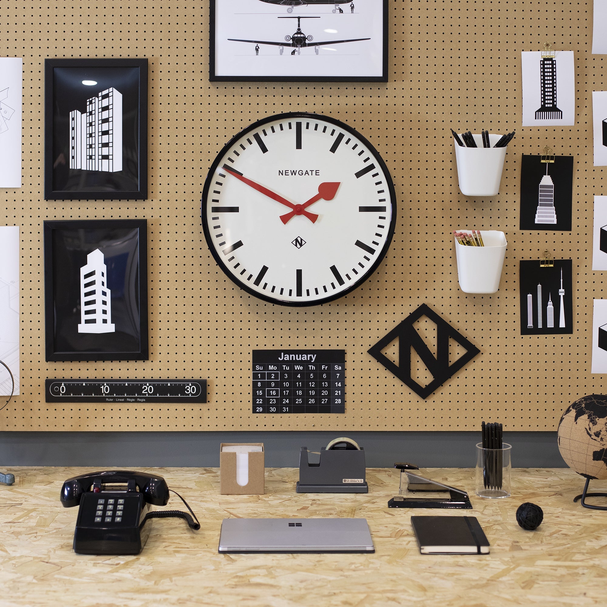 Newgate Putney Clock Black V398-NGPUT390K