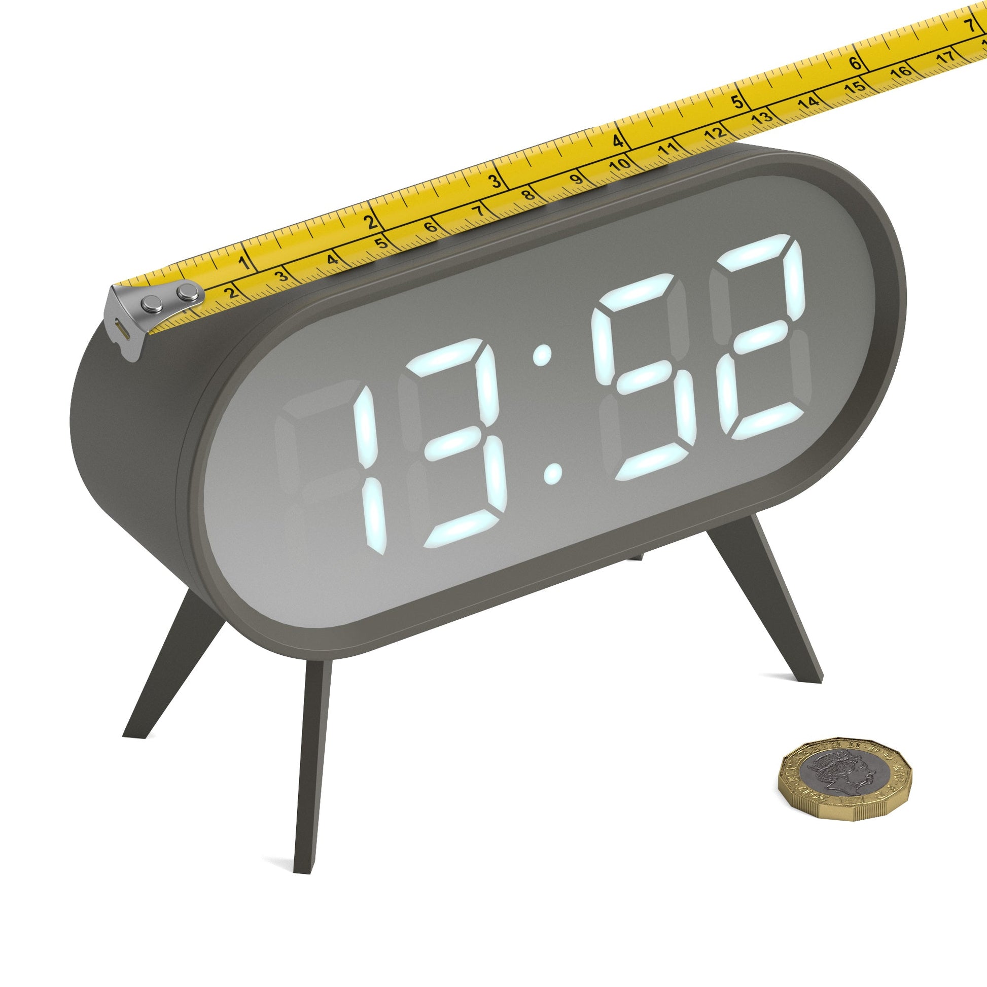 Newgate Space Hotel Cyborg Led Alarm Clock Grey V398-NGSH-CYBO-S1-GY