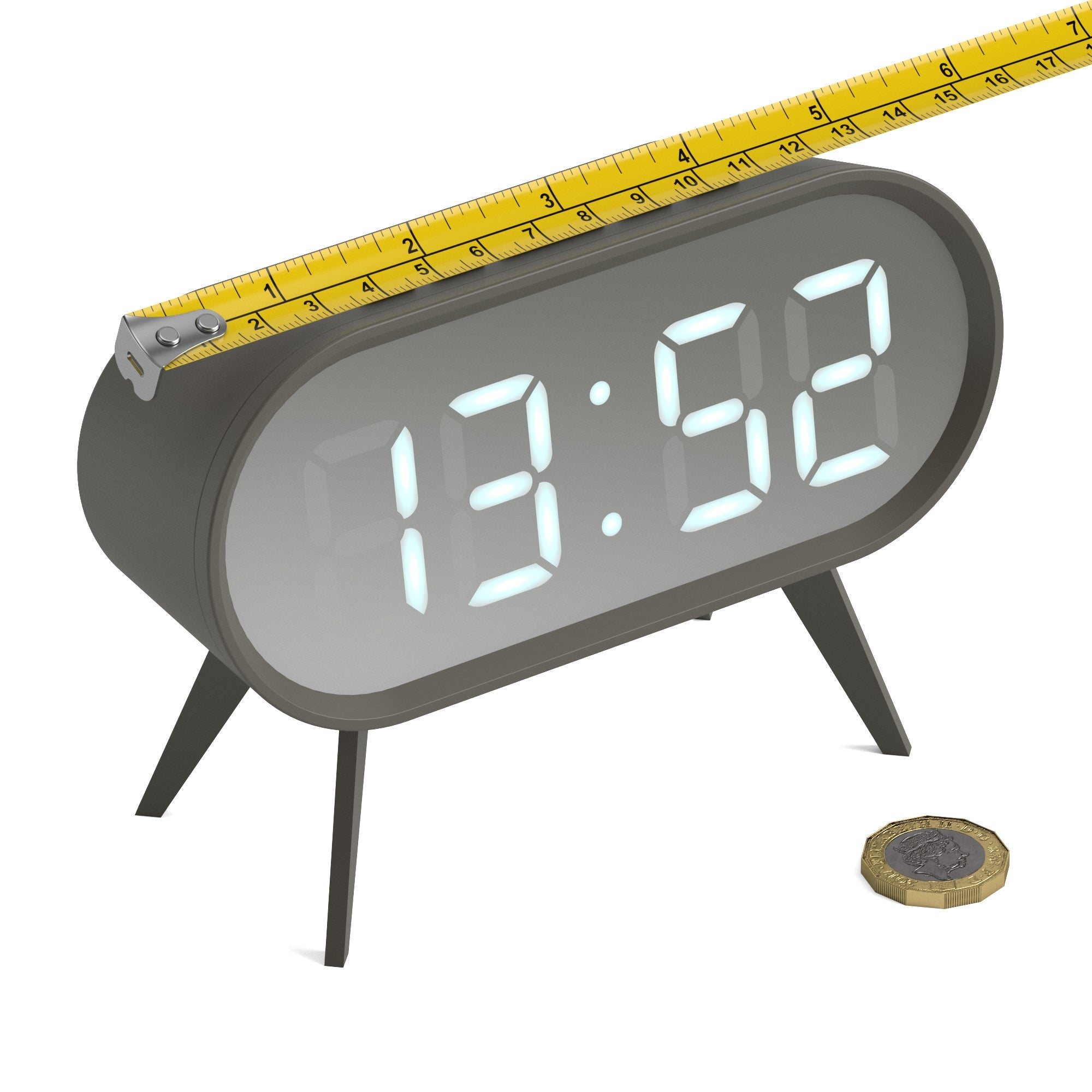 Newgate Space Hotel Cyborg Led Alarm Clock Grey V398-NGSH-CYBO-S1-GY