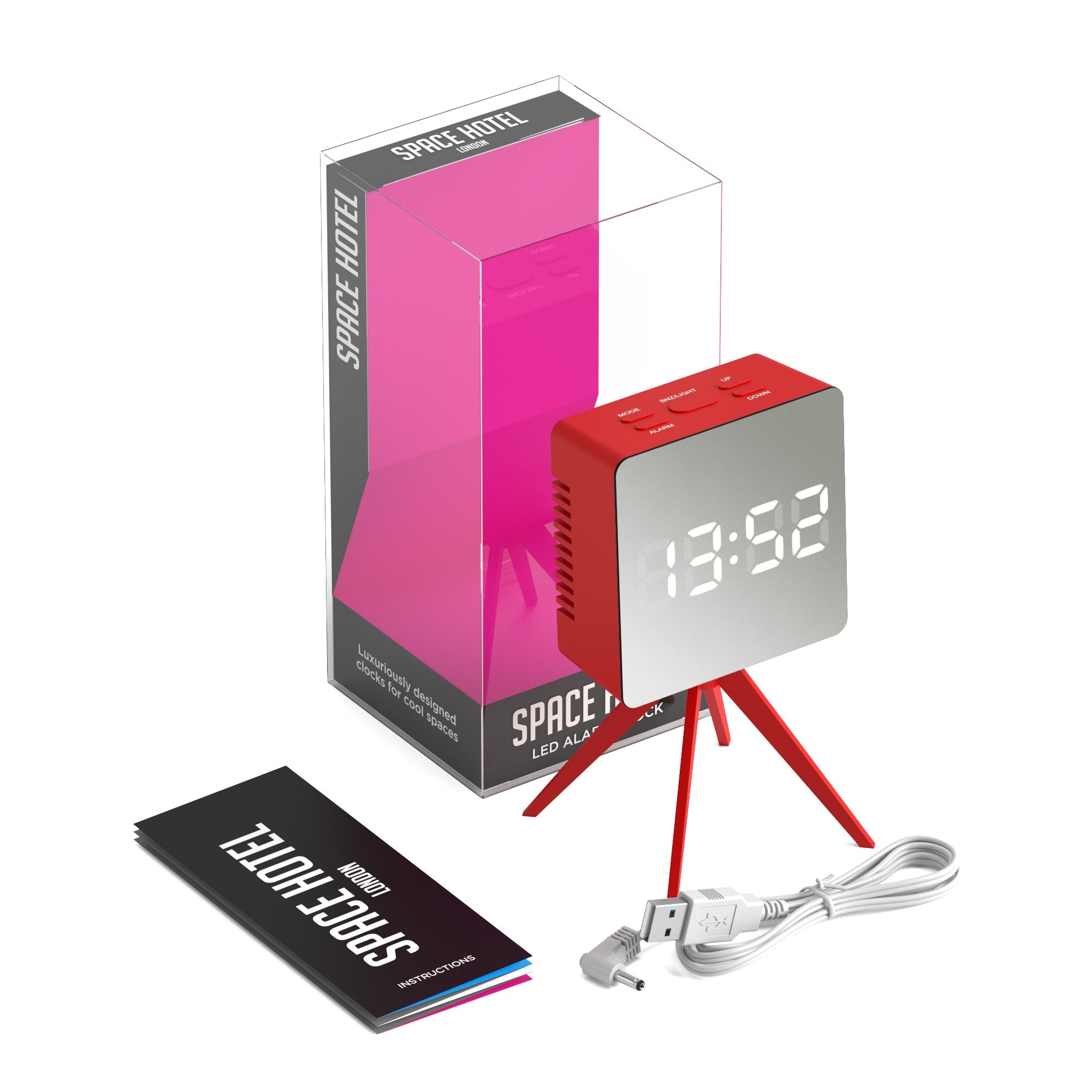 Newgate Space Hotel Droid Led Alarm Clock Red V398-NGSH-DROI-S1-FER