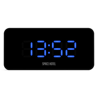 Newgate Space Hotel Hypertron Alarm Clock Black Case - Black Lens - Blue Led V398-NGSH-HYPE-BL1-K