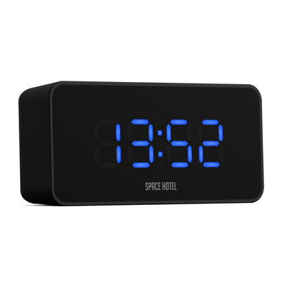 Newgate Space Hotel Hypertron Alarm Clock Black Case - Black Lens - Blue Led V398-NGSH-HYPE-BL1-K