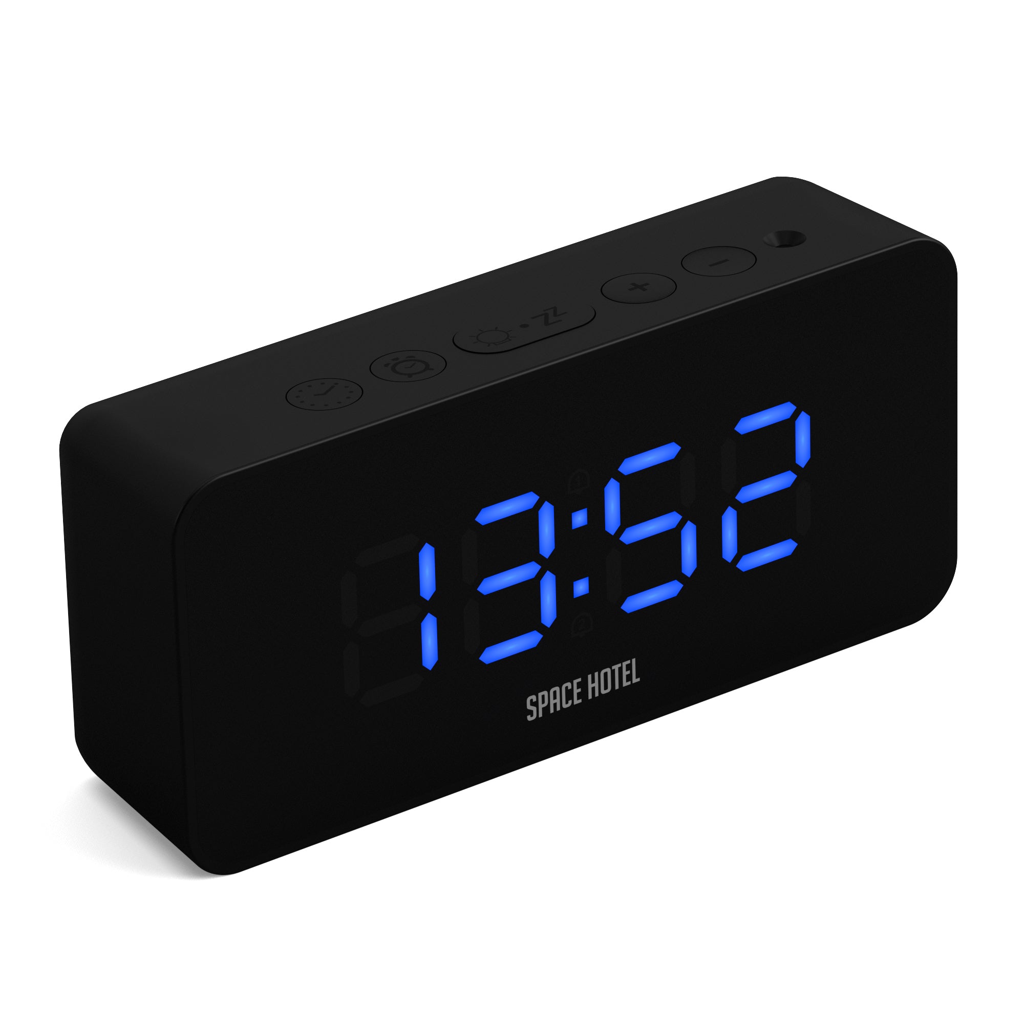 Newgate Space Hotel Hypertron Alarm Clock Black Case - Black Lens - Blue Led V398-NGSH-HYPE-BL1-K