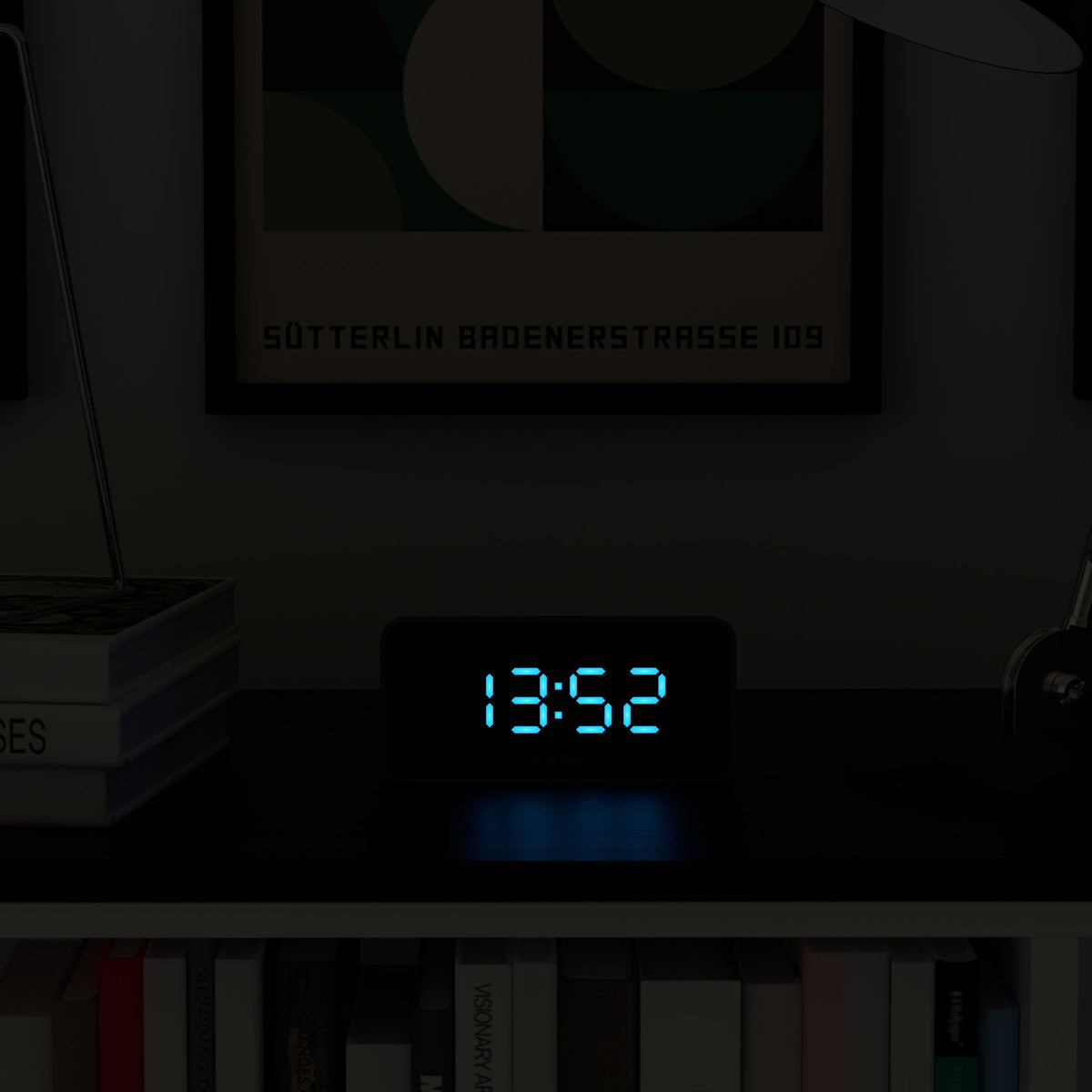 Newgate Space Hotel Hypertron Alarm Clock Black Case - Black Lens - Blue Led V398-NGSH-HYPE-BL1-K