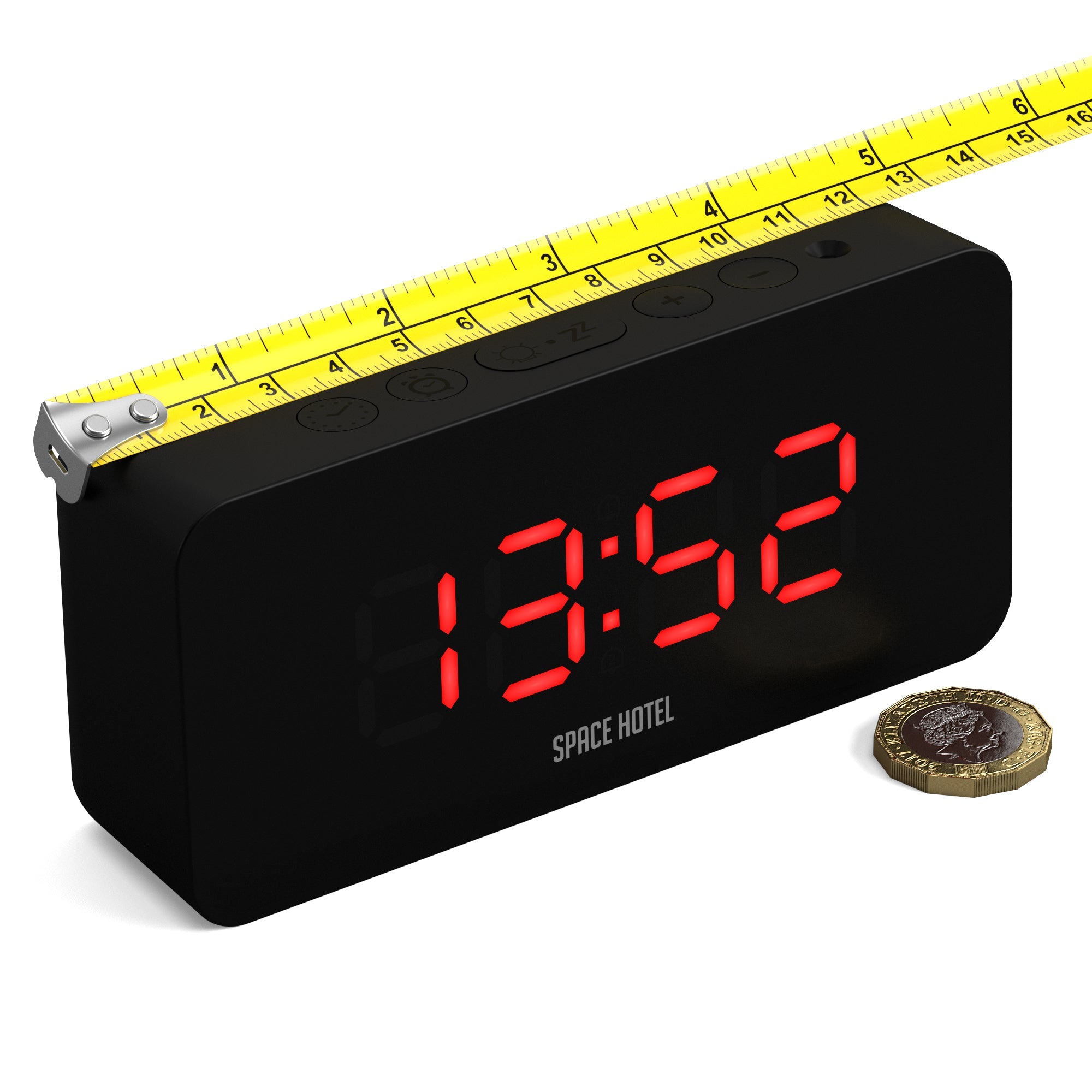 Newgate Space Hotel Hypertron Alarm Clock Black Case - Black Lens - Red Led V398-NGSH-HYPE-R1-K