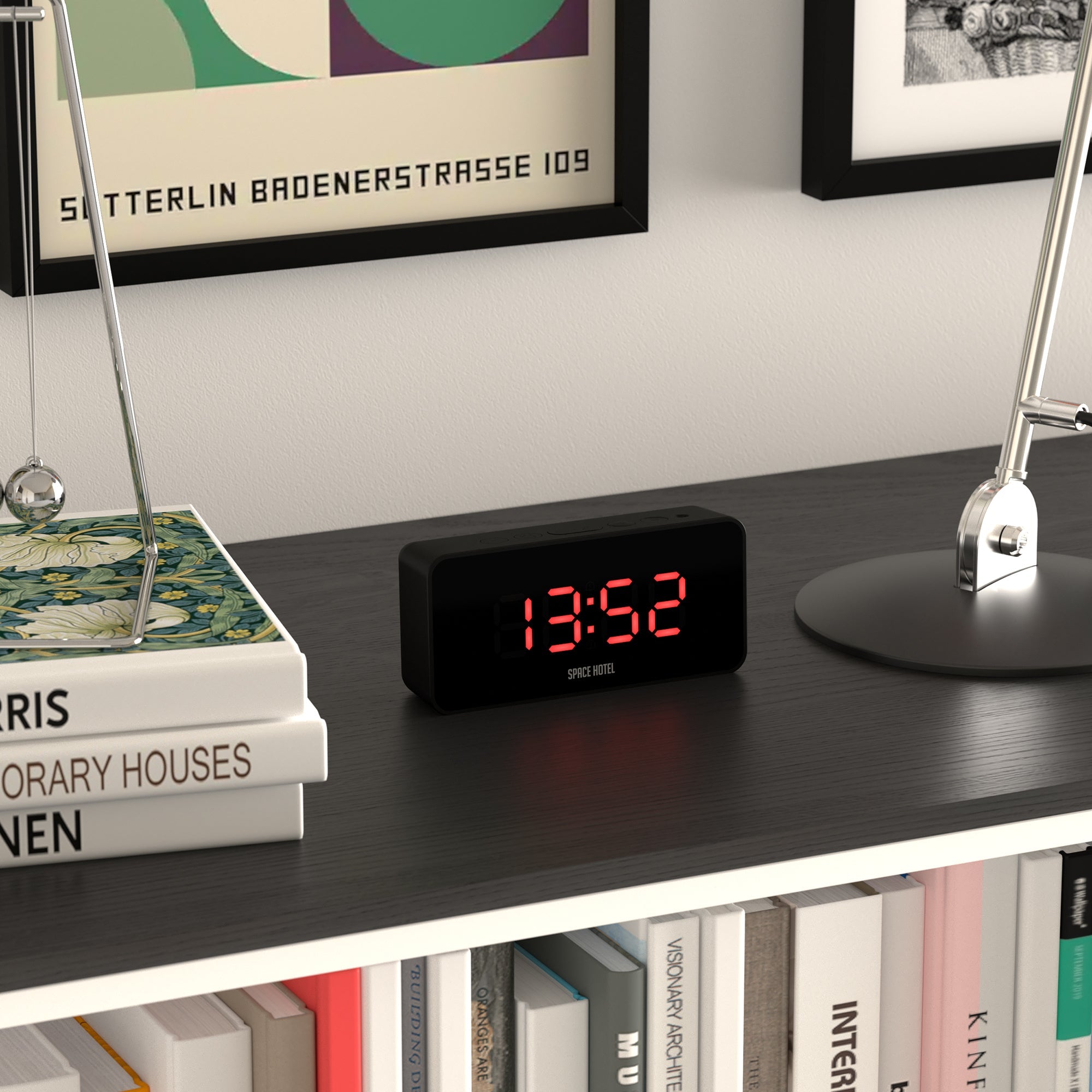 Newgate Space Hotel Hypertron Alarm Clock Black Case - Black Lens - Red Led V398-NGSH-HYPE-R1-K