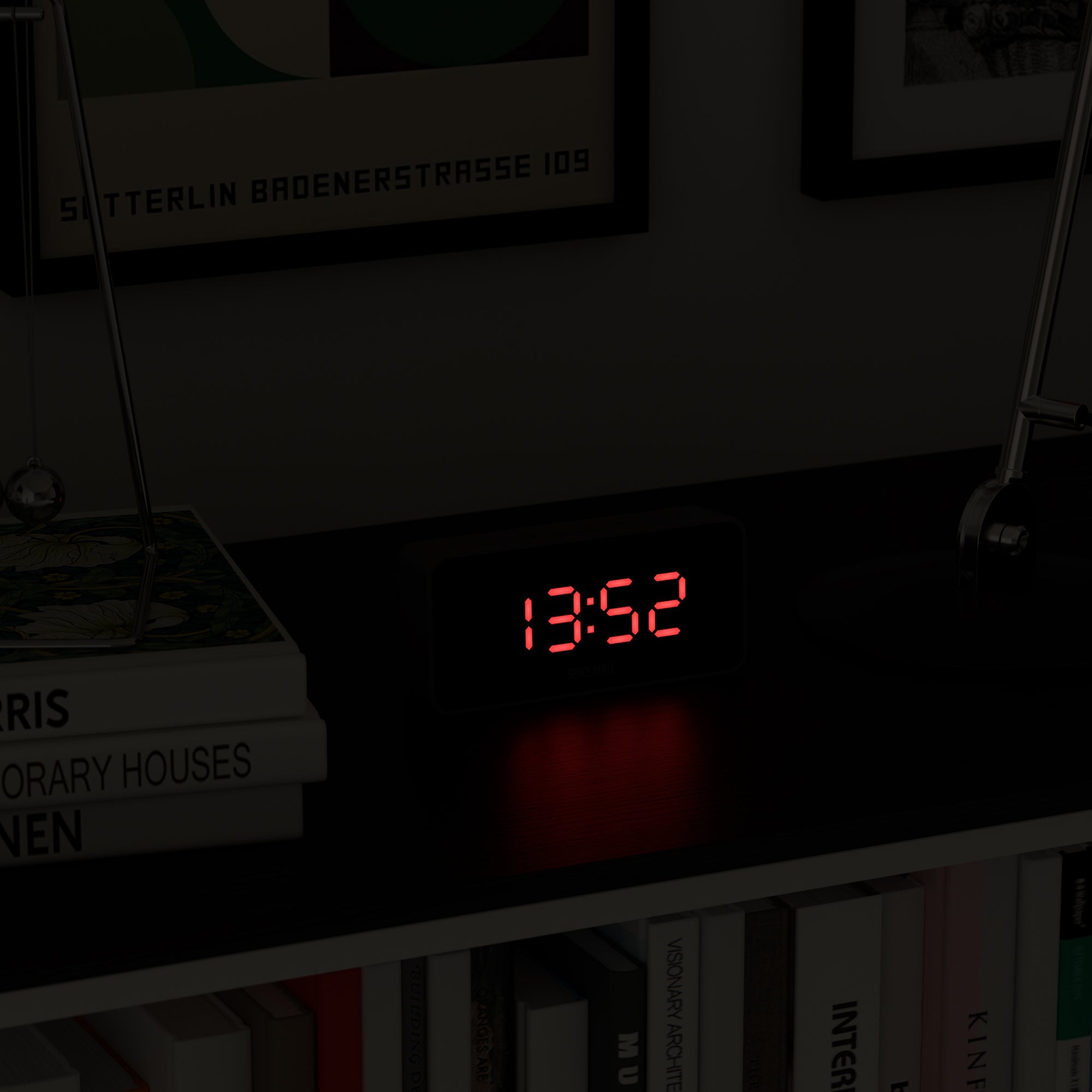 Newgate Space Hotel Hypertron Alarm Clock Black Case - Black Lens - Red Led V398-NGSH-HYPE-R1-K