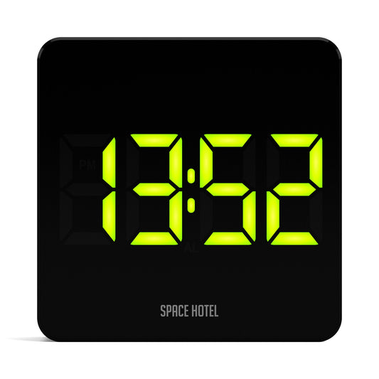 Newgate Space Hotel Orbatron Alarm Clock Black Case - Black Lens - Green Led V398-NGSH-ORB-G1-K