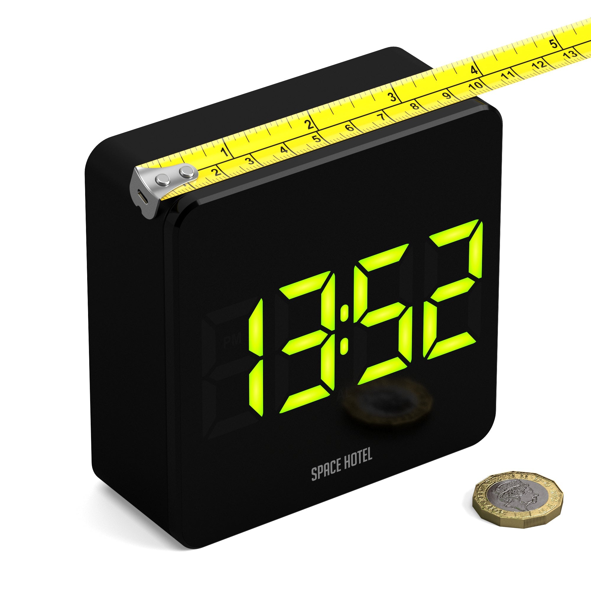 Newgate Space Hotel Orbatron Alarm Clock Black Case - Black Lens - Green Led V398-NGSH-ORB-G1-K
