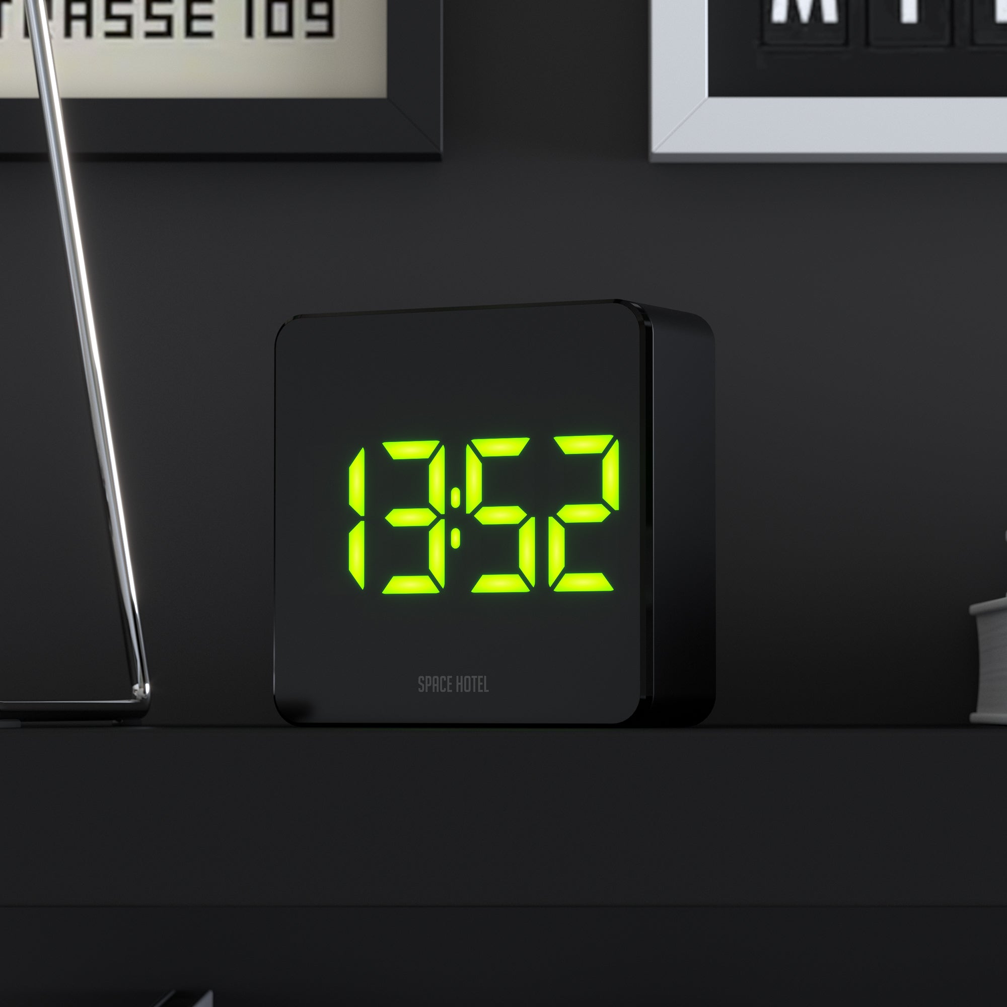 Newgate Space Hotel Orbatron Alarm Clock Black Case - Black Lens - Green Led V398-NGSH-ORB-G1-K