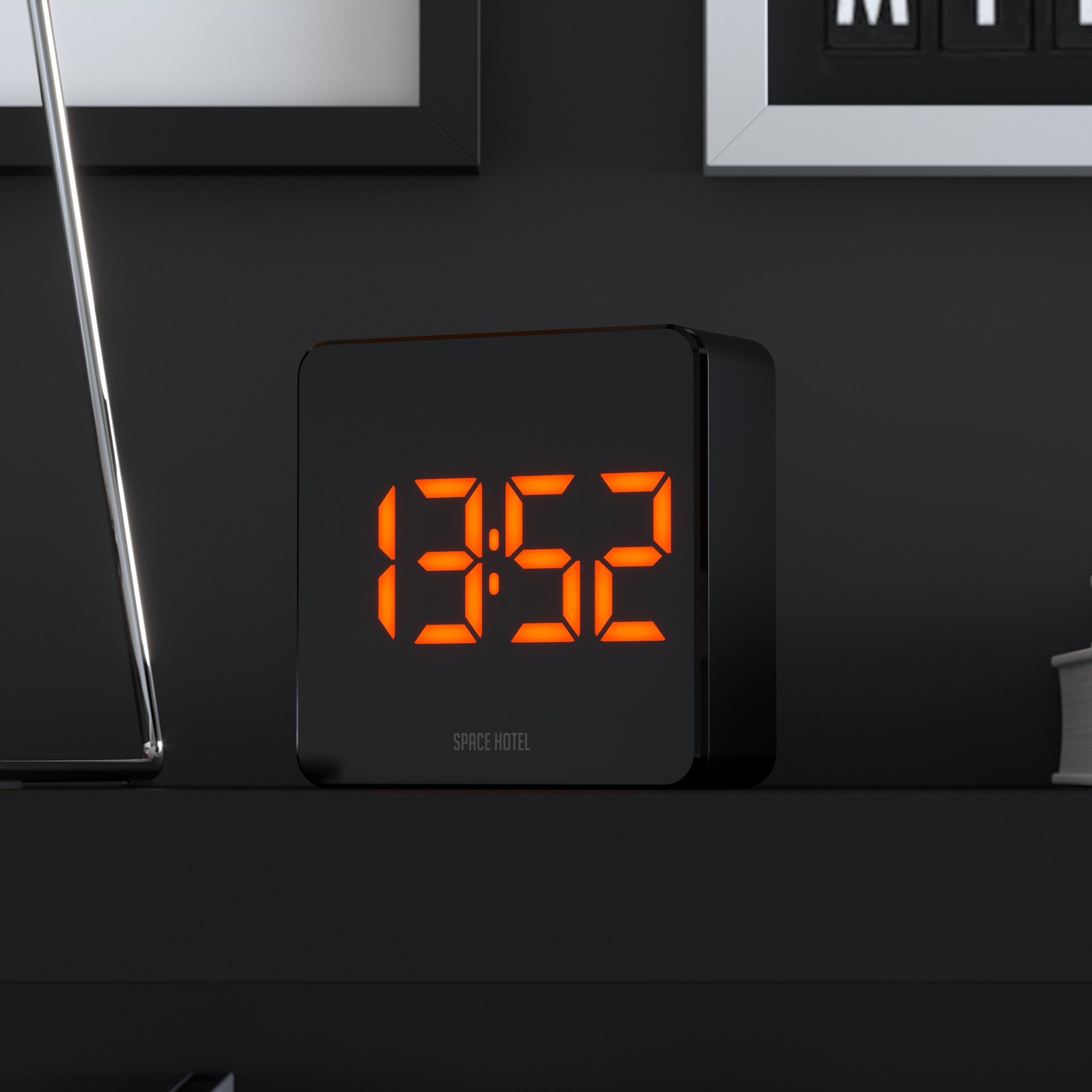Newgate Space Hotel Orbatron Alarm Clock Black Case - Black Lens - Orange Led V398-NGSH-ORB-O1-K
