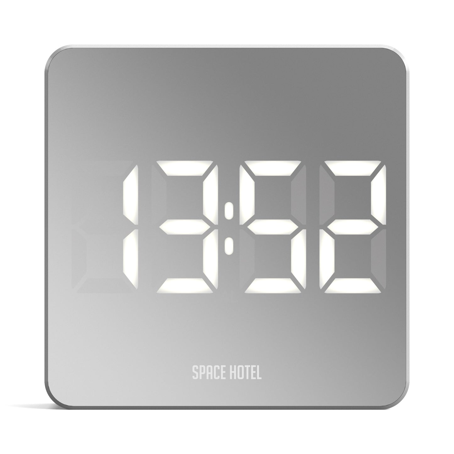 Newgate Space Hotel Orbatron Alarm Clock White Case - Silver Lens - White Led V398-NGSH-ORB-W1-W
