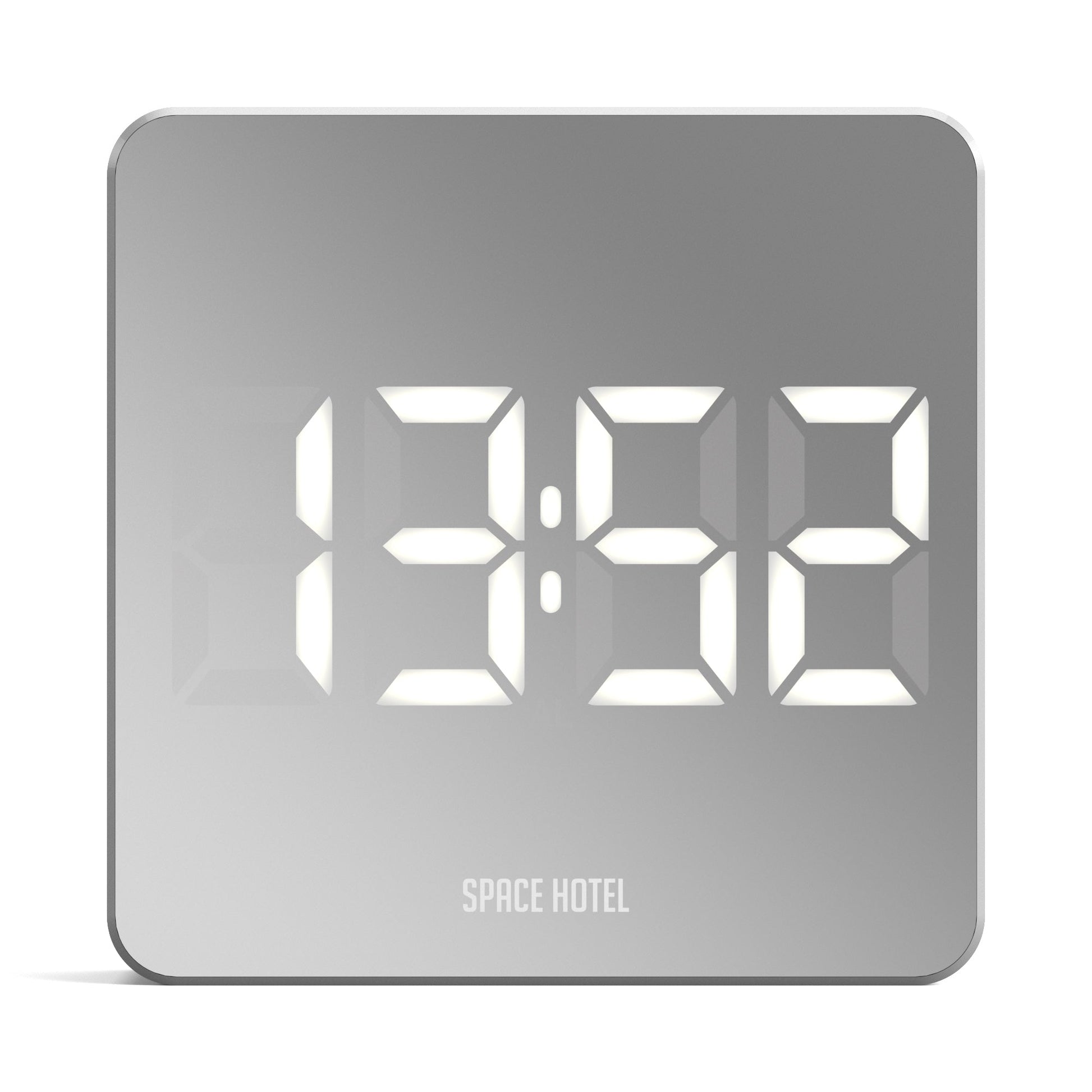 Newgate Space Hotel Orbatron Alarm Clock White Case - Silver Lens - White Led V398-NGSH-ORB-W1-W