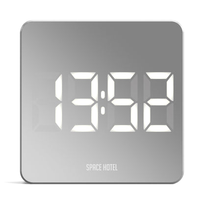 Newgate Space Hotel Orbatron Alarm Clock White Case - Silver Lens - White Led V398-NGSH-ORB-W1-W