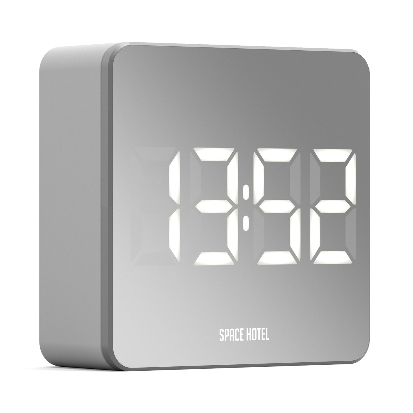 Newgate Space Hotel Orbatron Alarm Clock White Case - Silver Lens - White Led V398-NGSH-ORB-W1-W