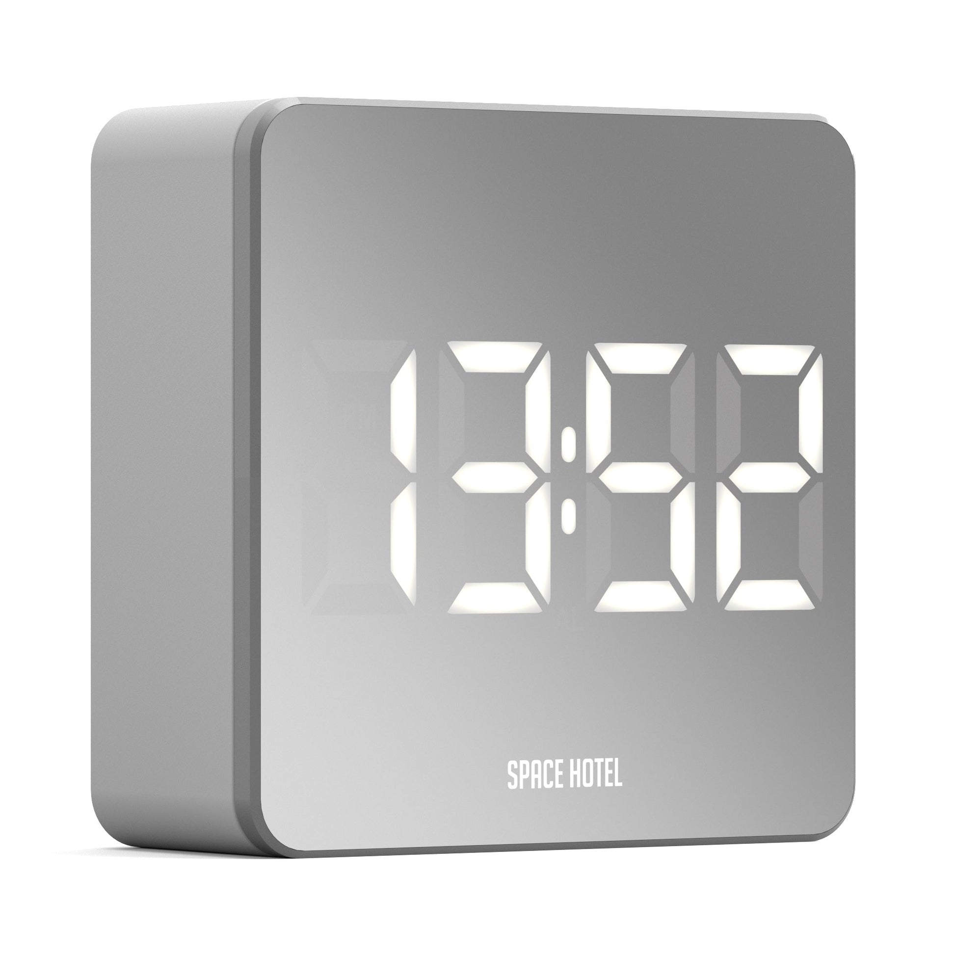 Newgate Space Hotel Orbatron Alarm Clock White Case - Silver Lens - White Led V398-NGSH-ORB-W1-W