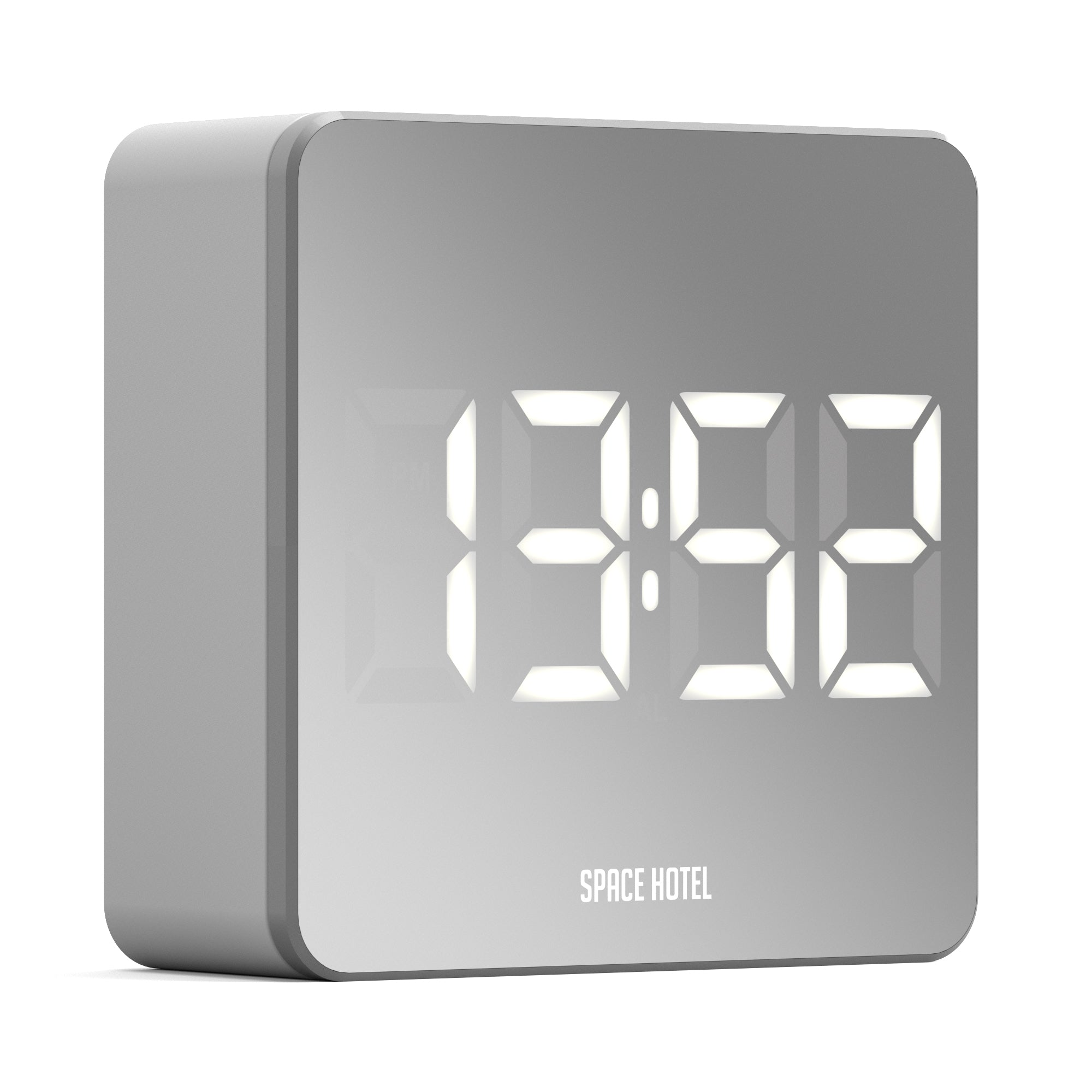 Newgate Space Hotel Orbatron Alarm Clock White Case - Silver Lens - White Led V398-NGSH-ORB-W1-W