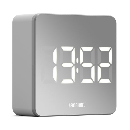Newgate Space Hotel Orbatron Alarm Clock White Case - Silver Lens - White Led V398-NGSH-ORB-W1-W