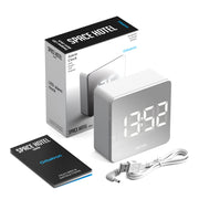 Newgate Space Hotel Orbatron Alarm Clock White Case - Silver Lens - White Led V398-NGSH-ORB-W1-W