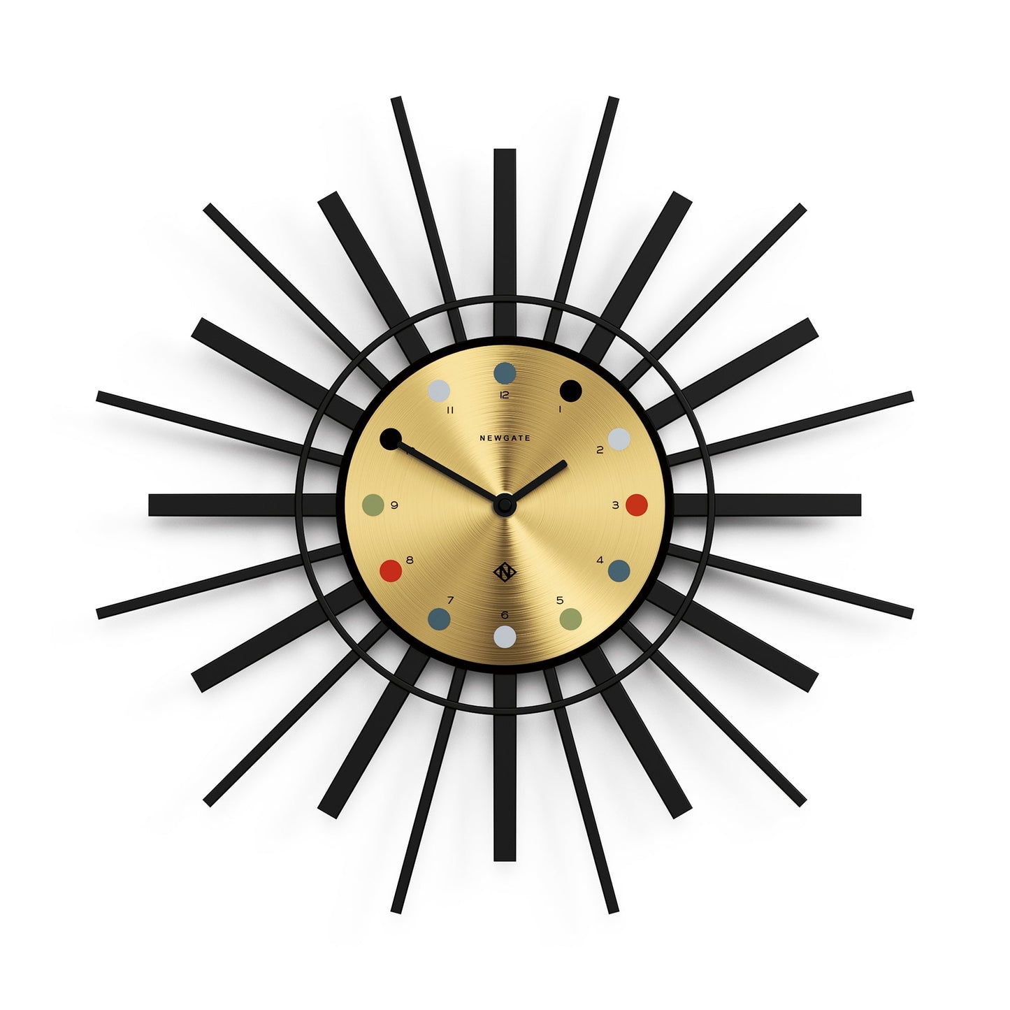 Newgate Stingray Wall Clock Black - Gold Dial V398-NGSTING288K