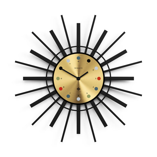 Newgate Stingray Wall Clock Black - Gold Dial V398-NGSTING288K
