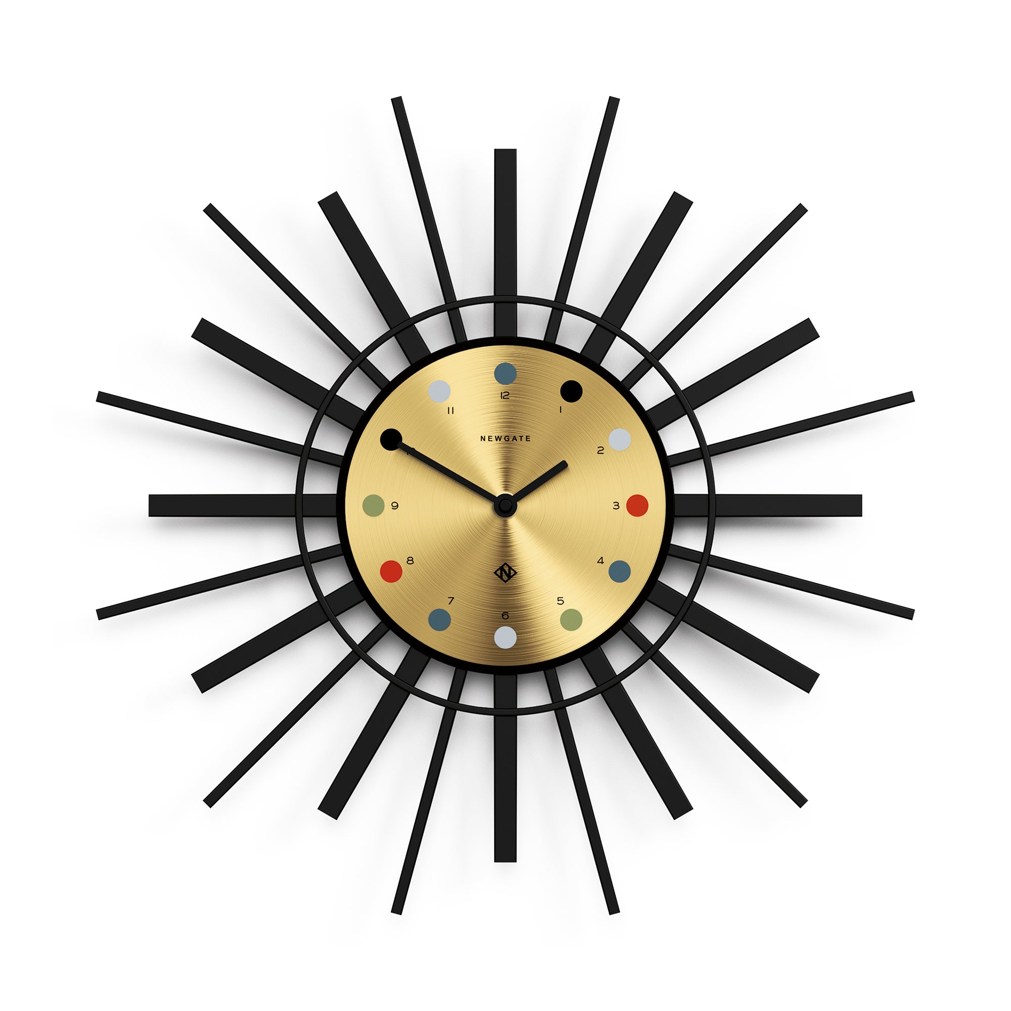 Newgate Stingray Wall Clock Black - Gold Dial V398-NGSTING288K