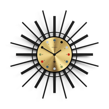 Newgate Stingray Wall Clock Black - Gold Dial V398-NGSTING288K