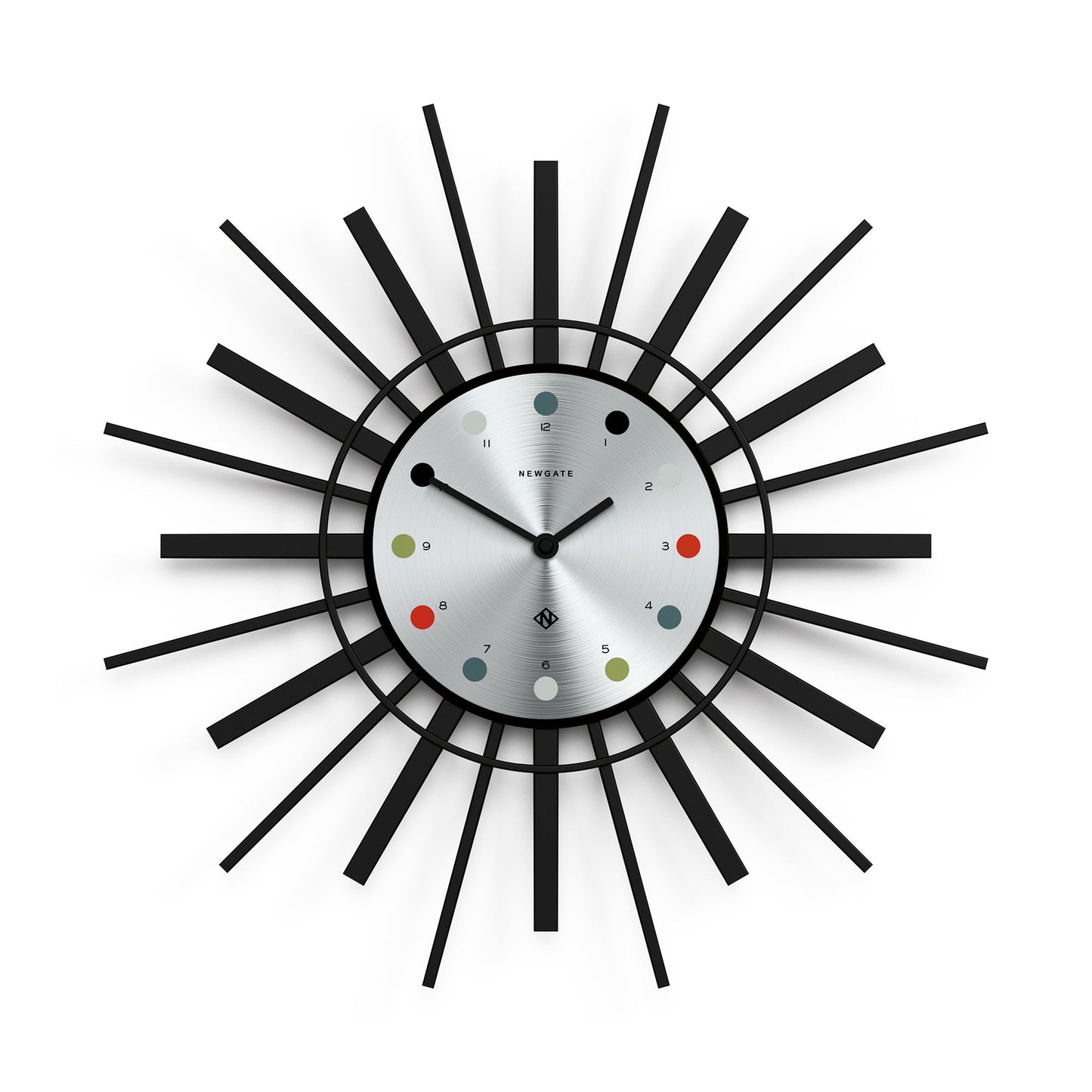 Newgate Stingray Wall Clock Black - Silver Dial V398-NGSTING316K