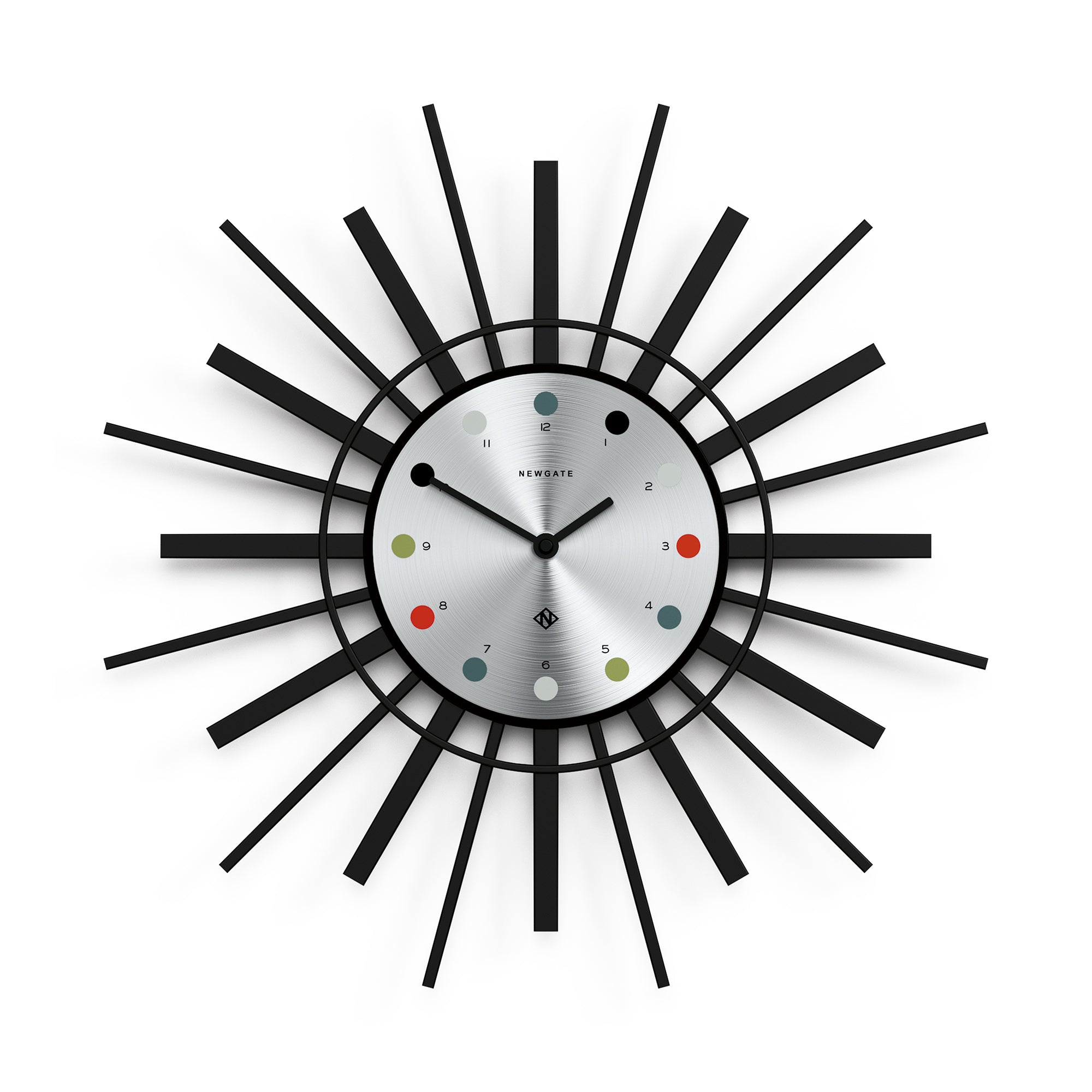 Newgate Stingray Wall Clock Black - Silver Dial V398-NGSTING316K