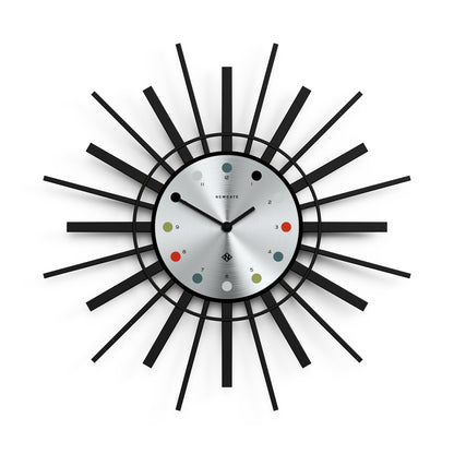 Newgate Stingray Wall Clock Black - Silver Dial V398-NGSTING316K