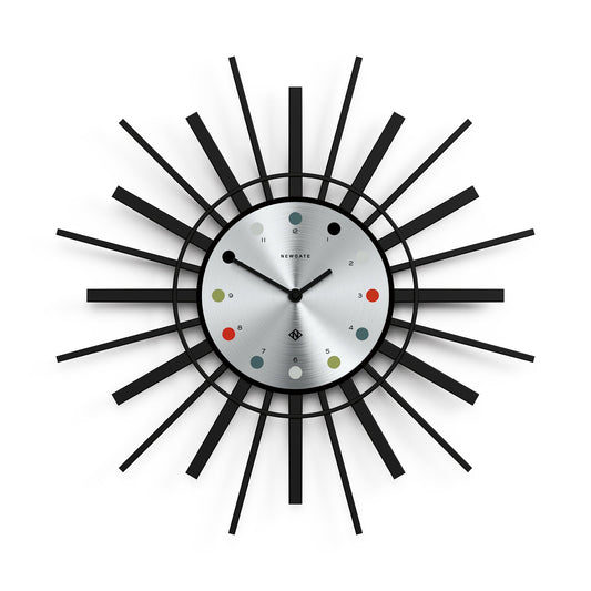 Newgate Stingray Wall Clock Black - Silver Dial V398-NGSTING316K