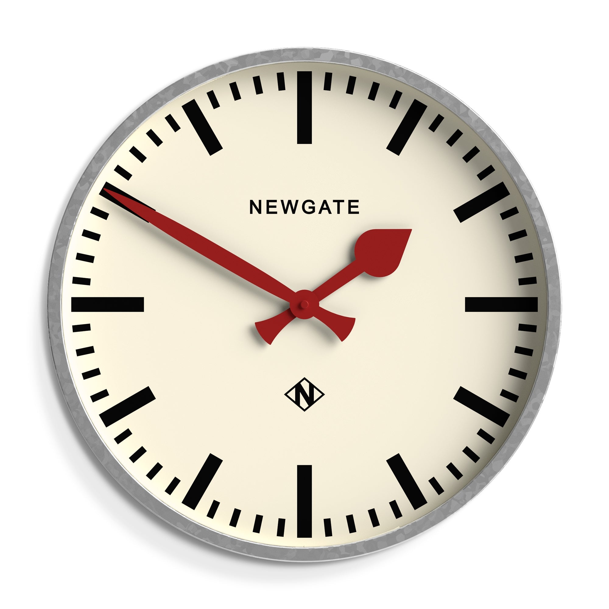 Newgate Universal Wall Clock Railway Dial Galvanised V398-NGUNIV390GAL