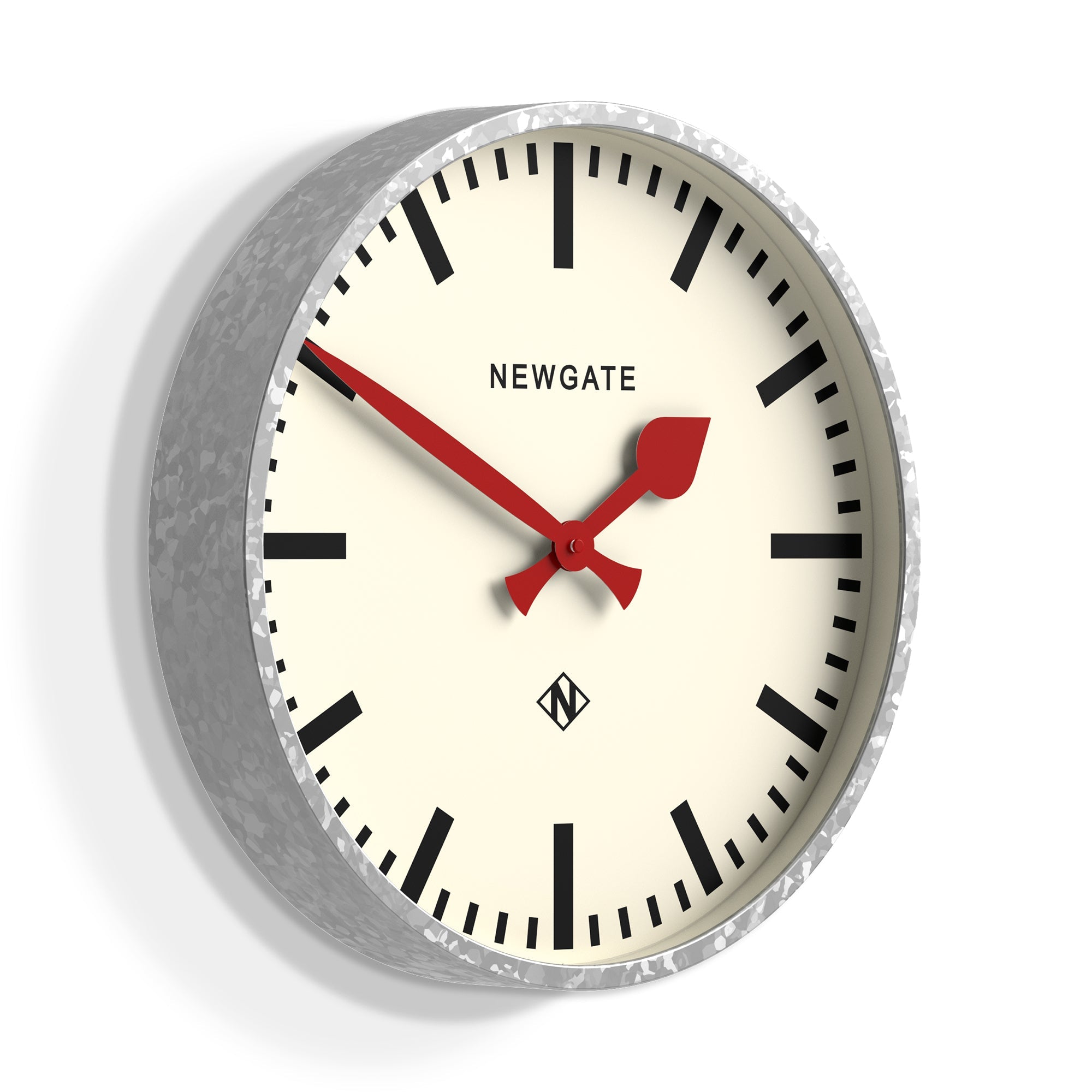 Newgate Universal Wall Clock Railway Dial Galvanised V398-NGUNIV390GAL