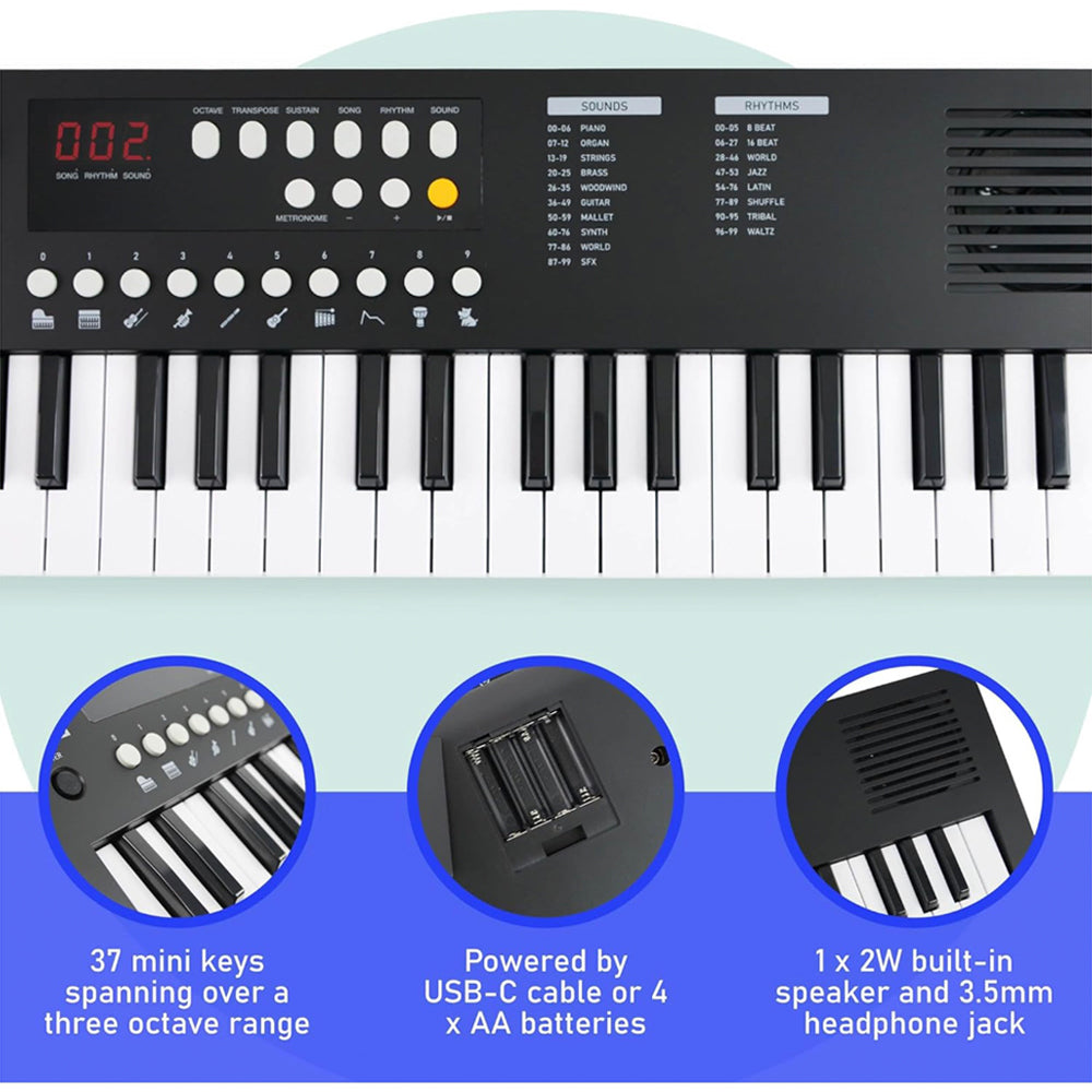 Axus Mini Keyboard 37 Key Keyboard - Black V398-NM-AXMK37BKII