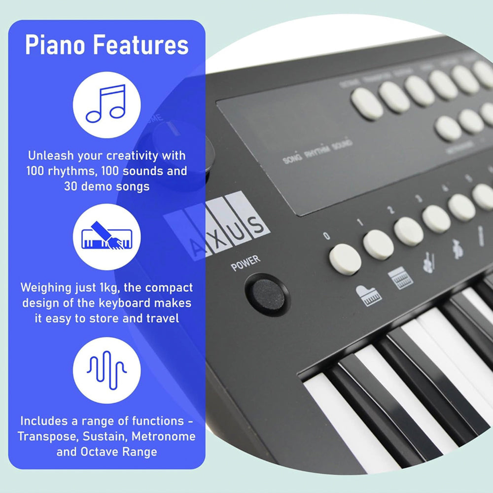 Axus Mini Keyboard 37 Key Keyboard - Black V398-NM-AXMK37BKII