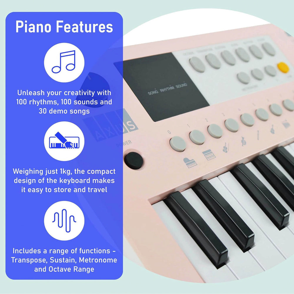 Axus Mini Keyboard 37 Key Keyboard - Pink V398-NM-AXMK37PKII