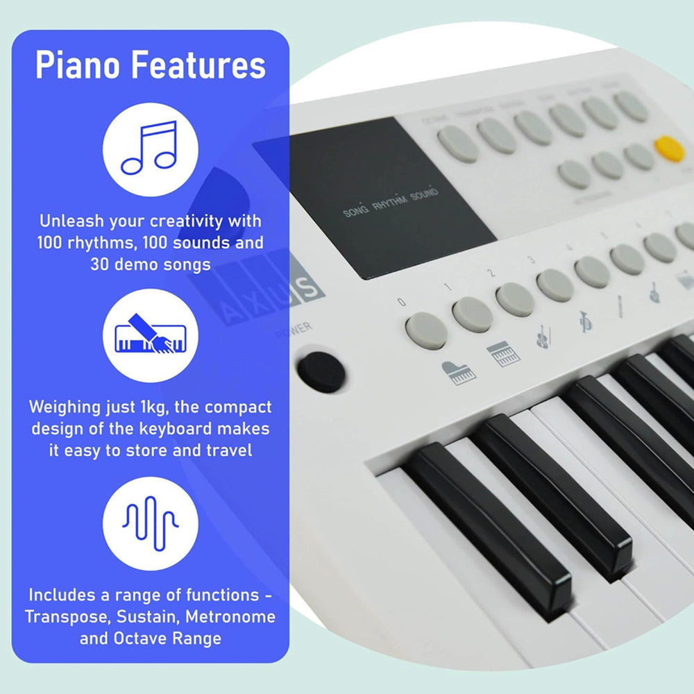 Axus Mini Keyboard 37 Key Keyboard - White V398-NM-AXMK37WHII