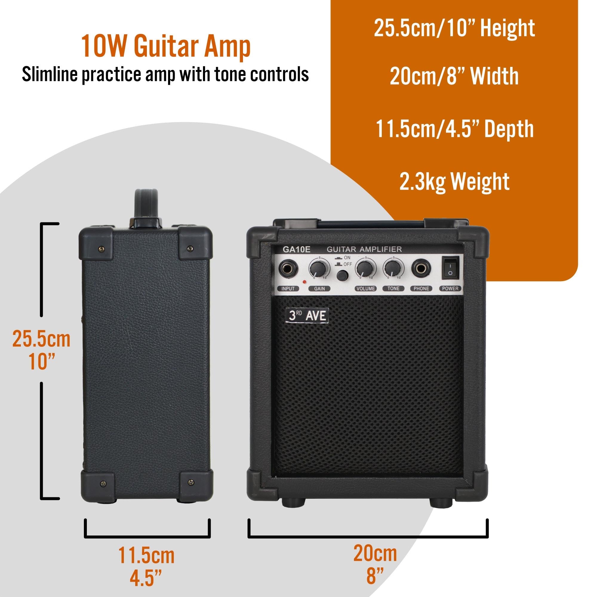 3rd Avenue 10W Electric Guitar Amplifier V398-NM-GA10E