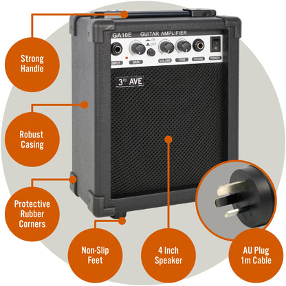 3rd Avenue 10W Electric Guitar Amplifier V398-NM-GA10E
