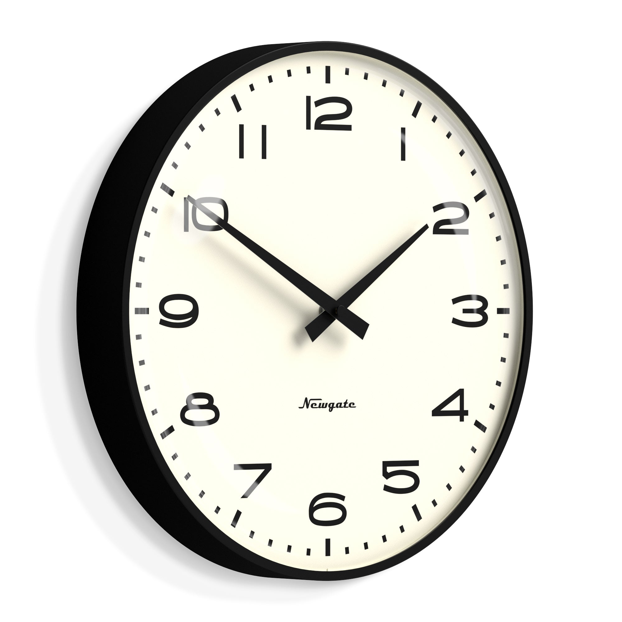 Newgate Radio City Wall Clock Black Arabic Dial - Matte Black V398-NM-RADC254K