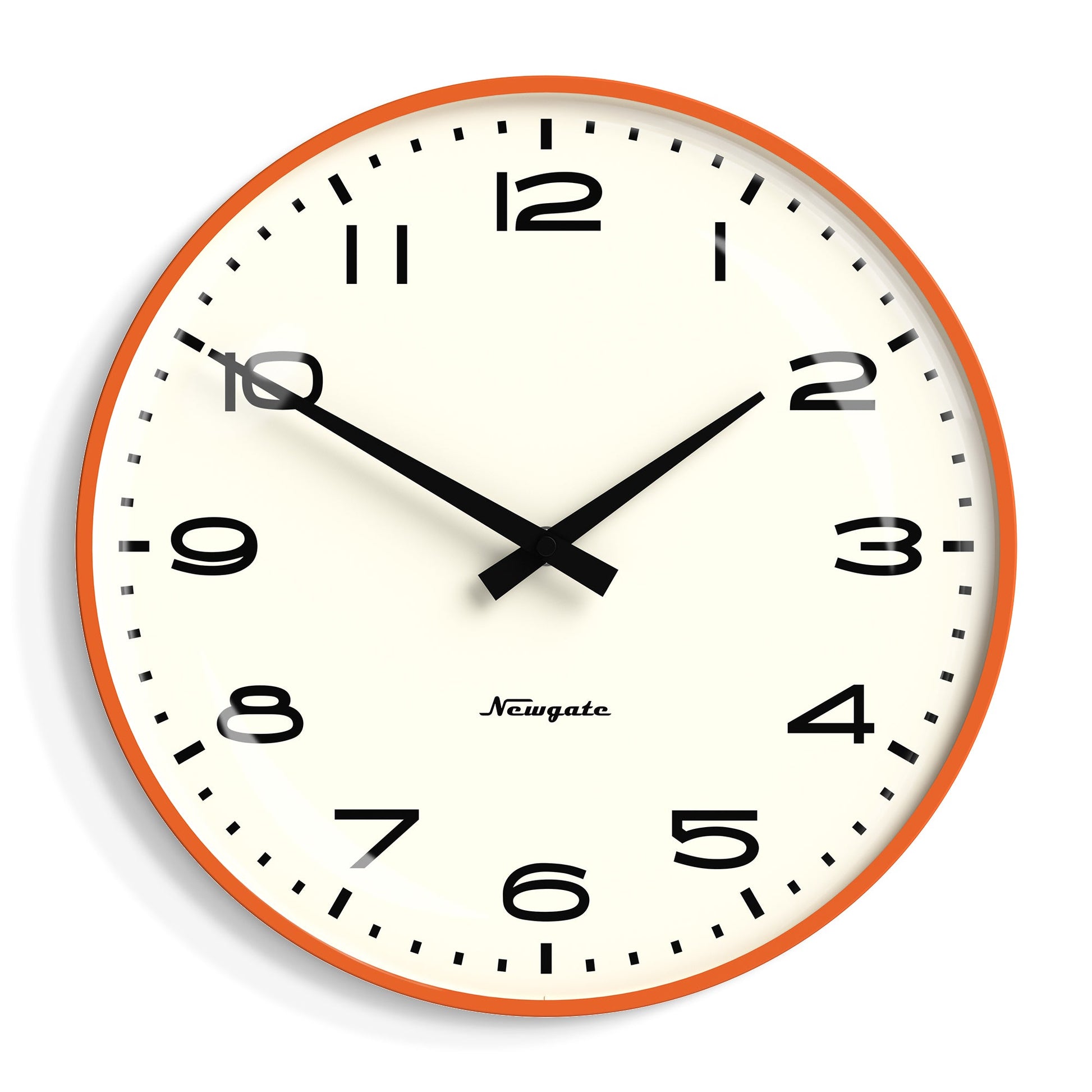 Newgate Radio City Wall Clock Black Arabic Dial - Matte Pumpkin Orange V398-NM-RADC254PO