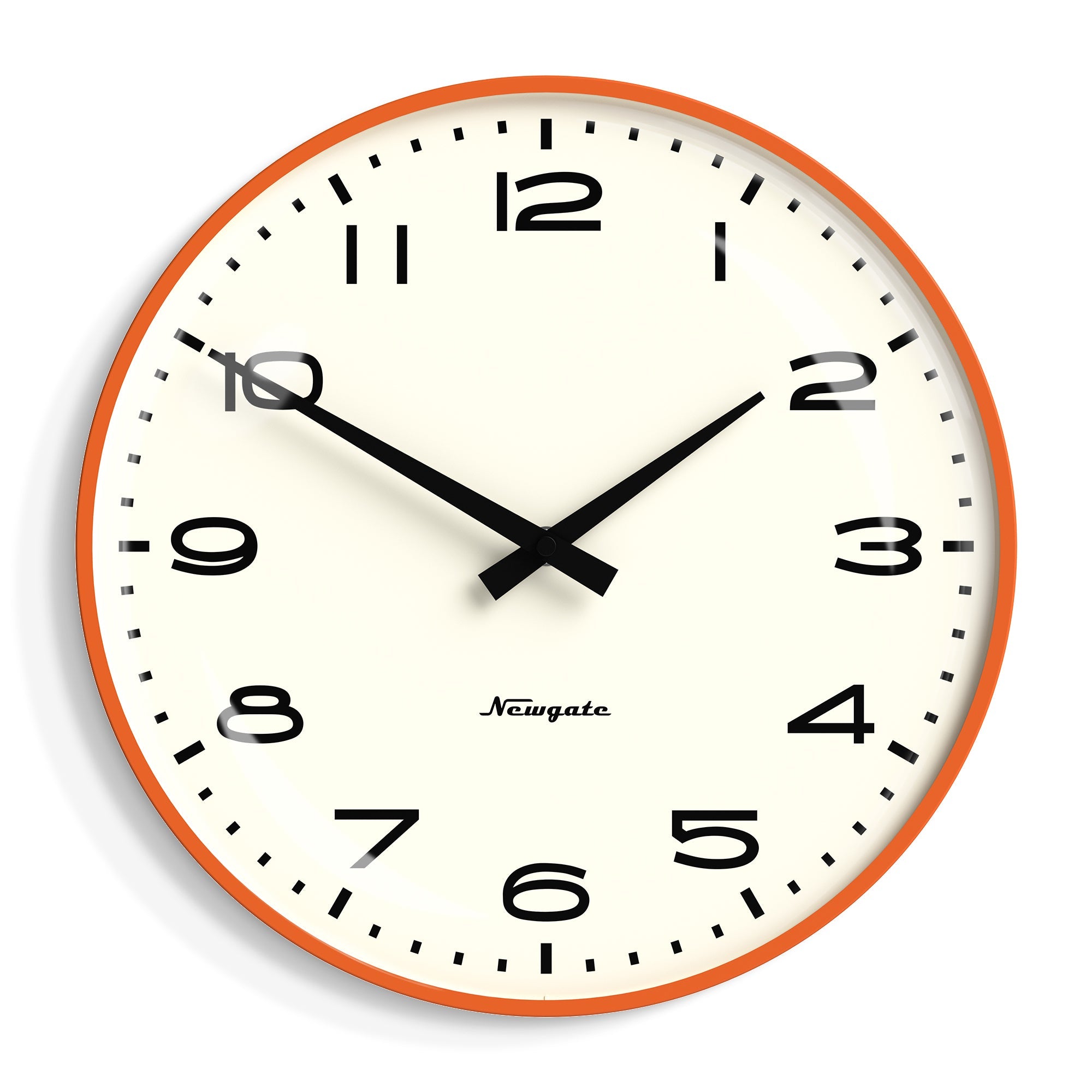 Newgate Radio City Wall Clock Black Arabic Dial - Matte Pumpkin Orange V398-NM-RADC254PO