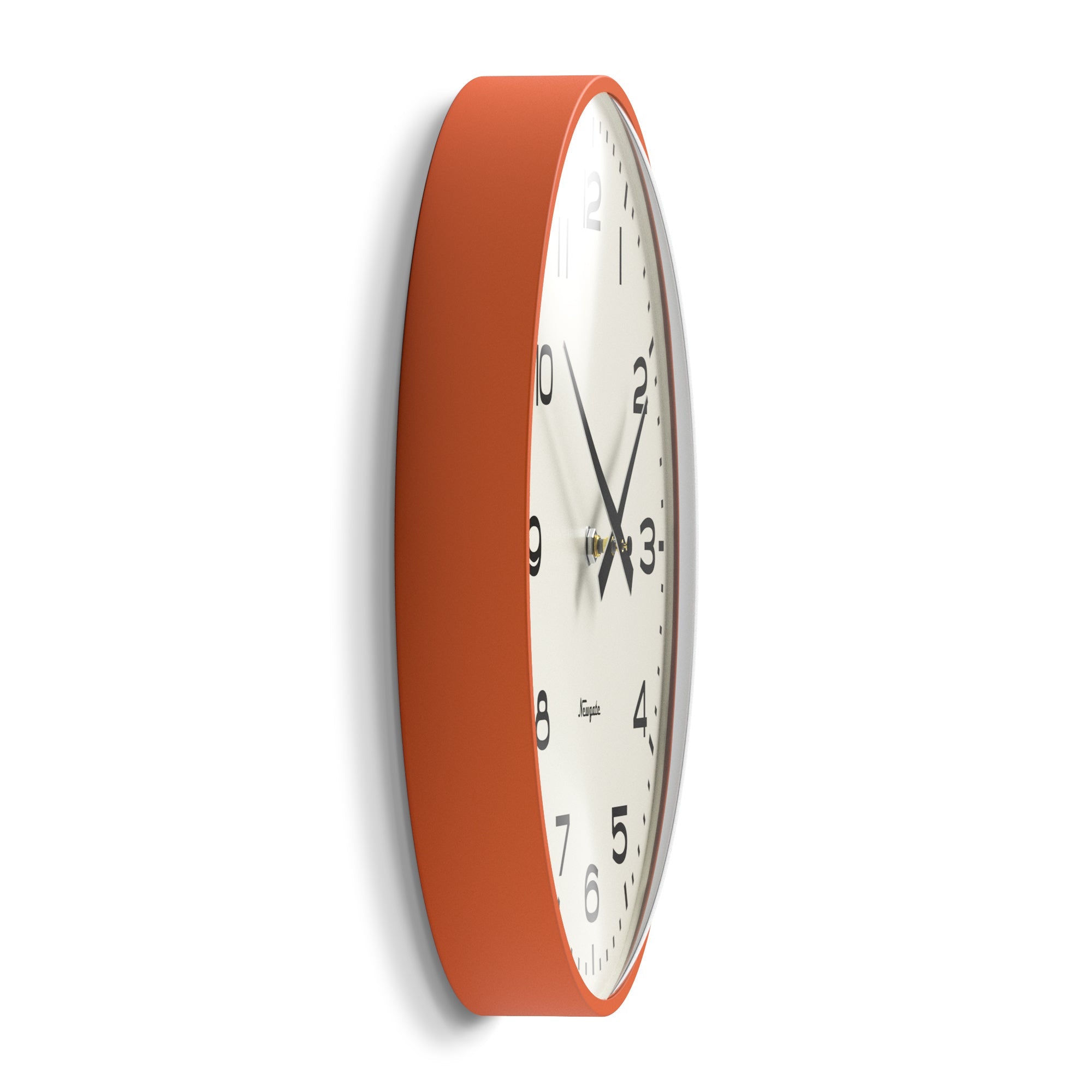 Newgate Radio City Wall Clock Black Arabic Dial - Matte Pumpkin Orange V398-NM-RADC254PO