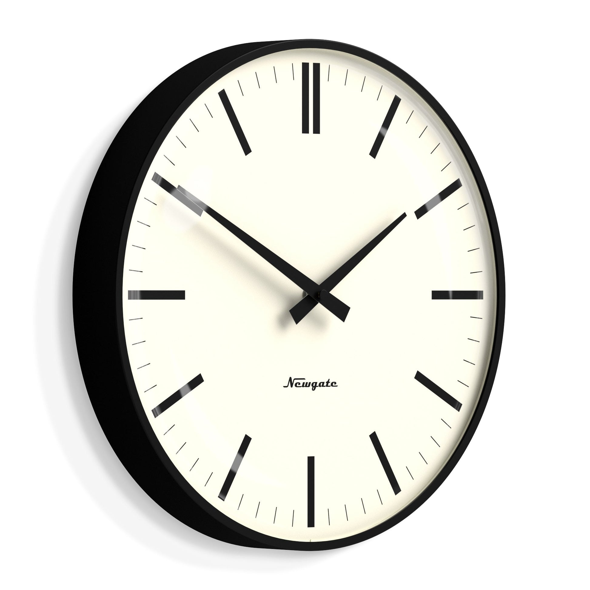 Newgate Radio City Wall Clock Bold Black Marker Dial - Matte Black V398-NM-RADC310K