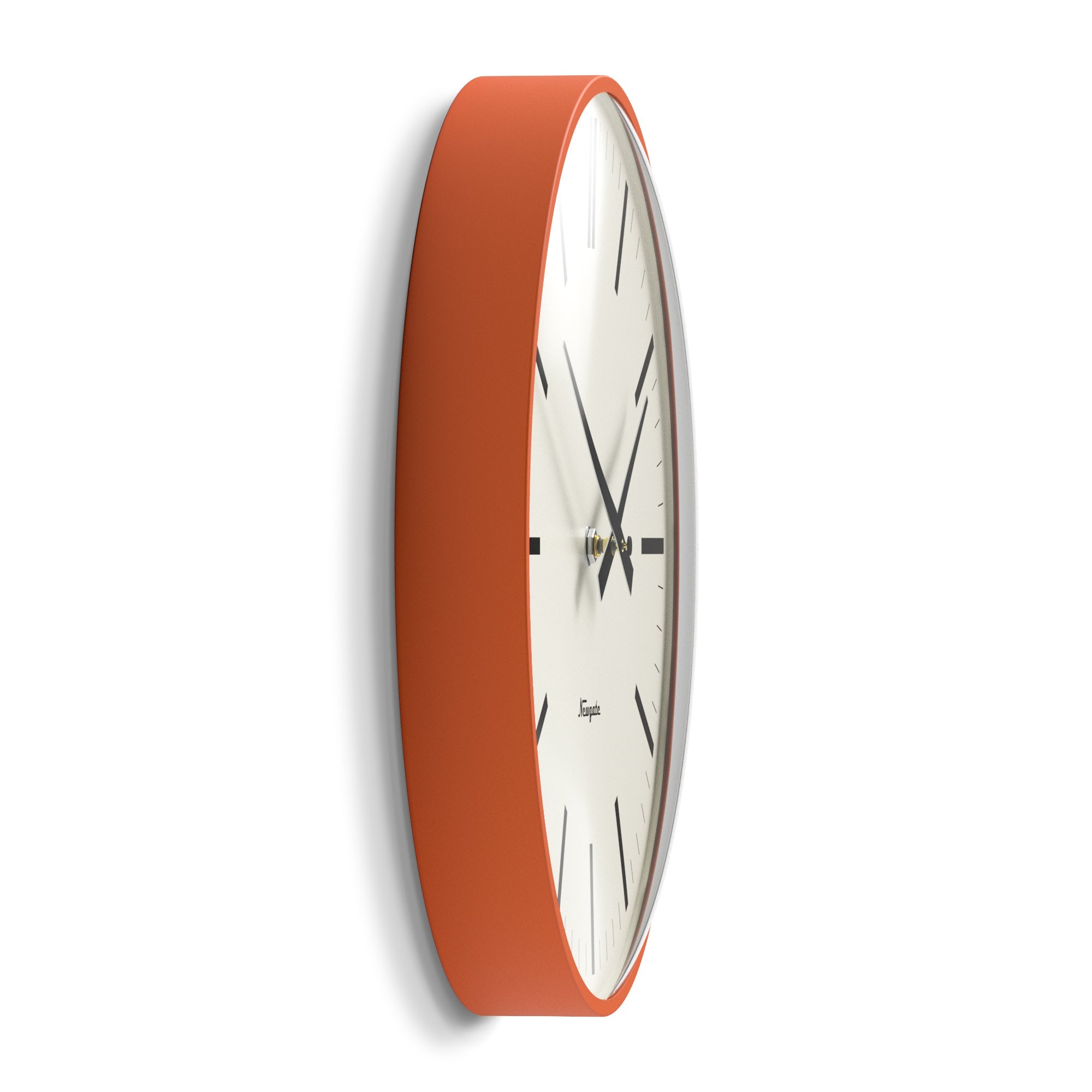 Newgate Radio City Wall Clock Bold Black Marker Dial.- Matte Pumpkin Orange V398-NM-RADC310PO