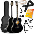 3rd Avenue Acoustic Guitar Premium Pack - Black V398-NM-STX10ABKPK2