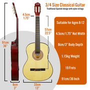 3rd Avenue 3/4 Size Classical Guitar Pack - Natural V398-NM-STX20CNPK