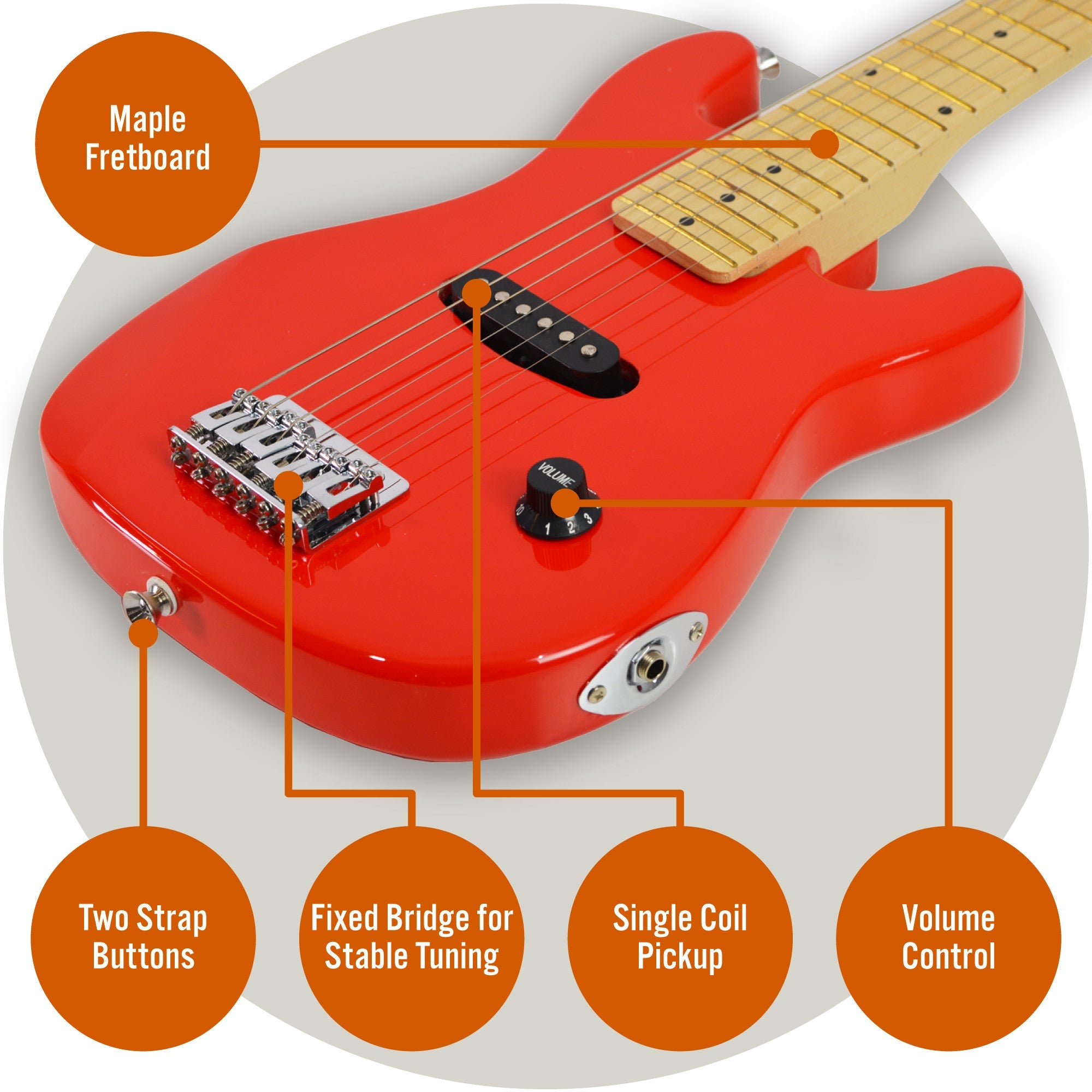 3rd Avenue Junior Electric Guitar Pack - Red V398-NM-STX30RDPK