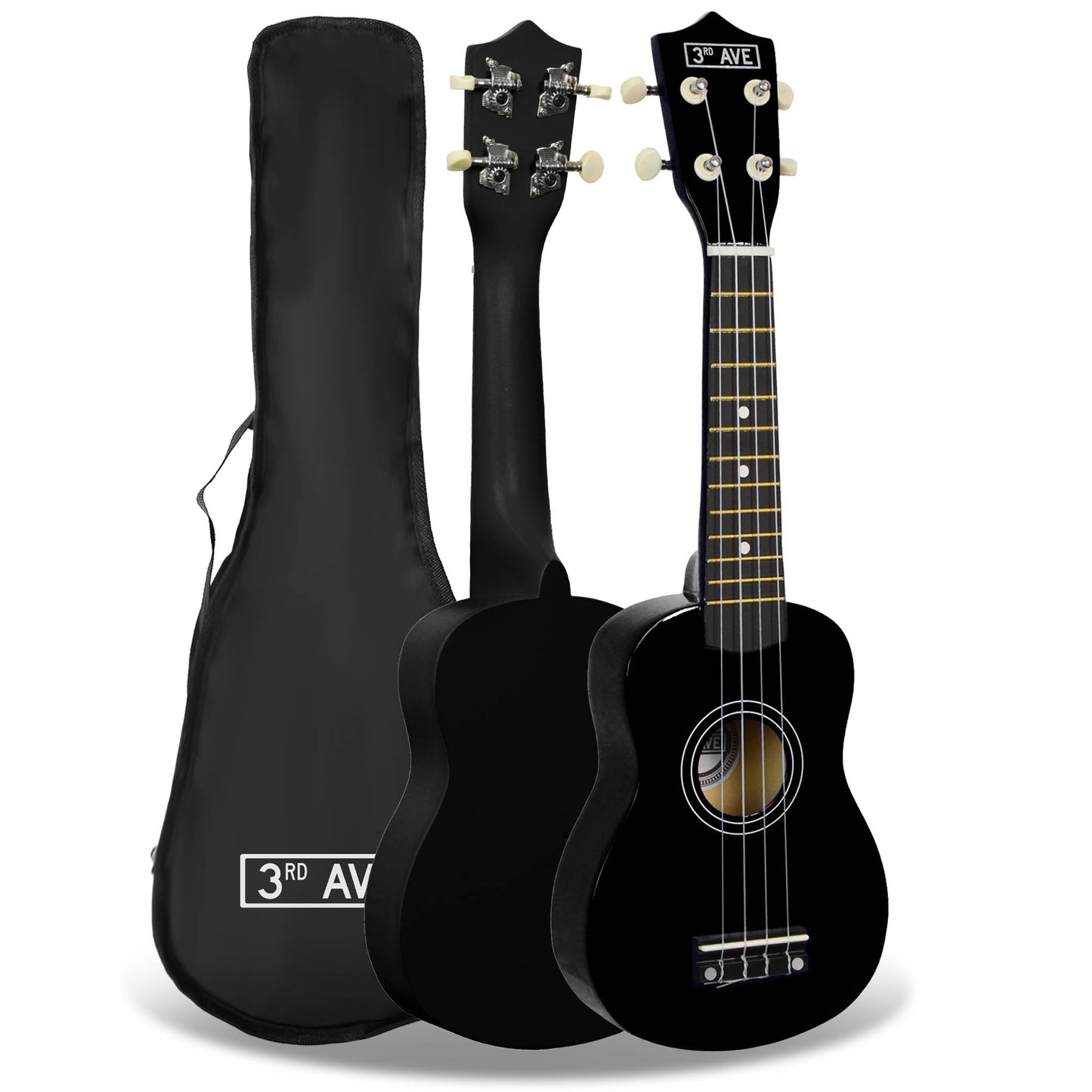 3rd Avenue Soprano Ukulele - Black V398-NM-STX40BK